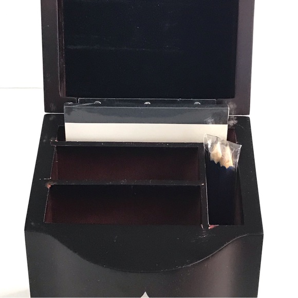 Vintage Playing Cards Wooden Box Hinged Top Decorated All 4 Suits - Picture 8 of 15